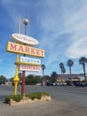 Classic retro storefront sign in historic California town