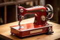 Classic retro style manual sewing machine. Generative AI