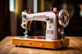 Classic retro style manual sewing machine. Generative AI