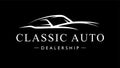 Classic retro style sports car auto logo silhouette Royalty Free Stock Photo