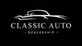 Classic retro style sports car auto logo silhouette Royalty Free Stock Photo