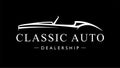 Classic retro style sports car auto logo silhouette Royalty Free Stock Photo