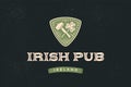 Classic retro styled label for Irish Pub