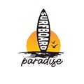 Classic retro surf board logo design