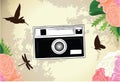 Classic, Retro and Vintage Camera Vector Background Illustration Royalty Free Stock Photo