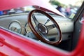 Classic retro vintage red car. ÃÂ¡ar interior Royalty Free Stock Photo