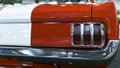 Classic retro vintage red car. The back view of a old retro luxury sport car. Retro Car exterior details Royalty Free Stock Photo