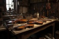 Classic retro violin music string instruments created by generative AI