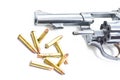 Classic revolver and bullets Royalty Free Stock Photo