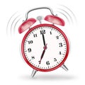 Classic Ringing Alarm Clock Icon with Red Surface