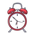 Classic ringing alarm clock illustration