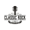 Classic Rock Country Guitar Music Vintage Retro logo template