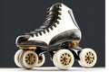 Classic roller skates bathed in retro radiance