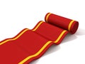 Classic rolling red carpet on white background Royalty Free Stock Photo