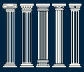 Classic roman, greek architecture columns vector set