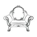 Classic royal armchair with acanthus floral ornaments