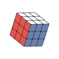 Classic Rubik`s cube. Intelligent puzzle toy. Vector illustration