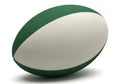 Green and white rugby ball isolated on white background Royalty Free Stock Photo