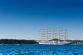 Classic sailboat in Adriatic harbor
