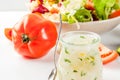 Classic salad dressing, homemade ranch dressing with olive oil h Royalty Free Stock Photo