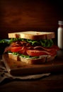 Classic Sandwich with Fresh, Savory Meat and Vegetables