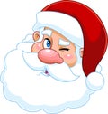 Classic Santa Claus Face Portrait Cartoon Character Winks Royalty Free Stock Photo