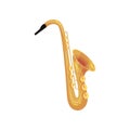 Classic saxophone. Wind instrument. Vector illustration on white background.