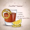 Classic sazerac cocktail Royalty Free Stock Photo