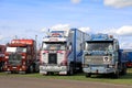 Classic Scania and Volvo Trucks on a Truck Show Royalty Free Stock Photo