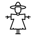 Classic scarecrow icon, outline style