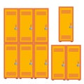 Classic School Locker, Metal Cabinet Icon Vector. Isolated Cartoon Illustration