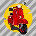 Classic scooter vector illustration with premium solid color