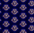 Classic seamless golden pattern with crown