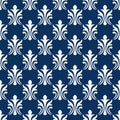 Classic seamless vector pattern damask orient navy blue and golden ornament