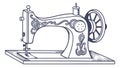 Classic Sewing Machine: Traditional Tailoring and Craft Icon, vector design Generative AI Royalty Free Stock Photo