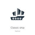 Classic ship icon vector. Trendy flat classic ship icon from nautical collection isolated on white background. Vector illustration Royalty Free Stock Photo