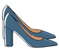 Classic shoe on heel, women fashionable footwear Royalty Free Stock Photo