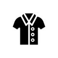 Classic short-sleeved shirt glyph icon. Homewear and sleepwear. Black filled symbol. Isolated vector illustration