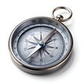 Silver Compass Navigation Tool for Travel and Exploration Royalty Free Stock Photo