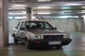 classic silver gray Volkswagen Santana GX5, it is parked in a parking lot