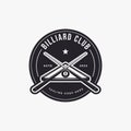 Classic Simple badge billiard logo, billiard club vector design