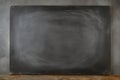 Classic simplicity an empty black chalkboard with clean, versatile surface