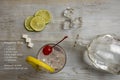 Classic Singapore Sling cocktail deconstructed and recipe Royalty Free Stock Photo