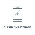 Classic smartphone line icon, vector. Classic smartphone outline sign, concept symbol, flat illustration Royalty Free Stock Photo