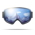 Classic snowboarding goggles with big glass
