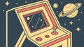 Classic Space Invaders Arcade Machine Vector, vector design Generative AI Royalty Free Stock Photo