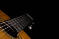 Classic spanish guitar on black background