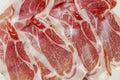 Classic spanish tapas: sliced ham served on a dish. Royalty Free Stock Photo