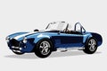 Classic sport blue car AC Shelby Cobra Roadster Royalty Free Stock Photo