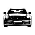 Classic Sport Car, Muscle car, Vintage car, Stencil, Silhouette, Vector Clip Art for tshirt and emblem